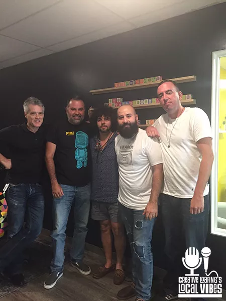 Tony Arreaza (second from left) and Davey Blackburn (center) at the recording of this week's Local Vibes podcast.