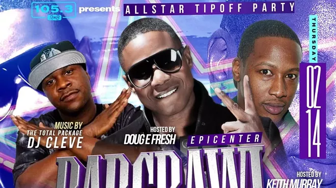 Image: Doug E. Fresh, Keith Murray & DJ Cleve Epicentre All Star Bar Crawl