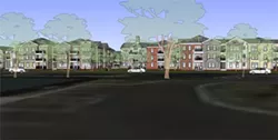 A rendering of the Weddington Road project, courtesy of the Charlotte-Mecklenburg Housing Partnership