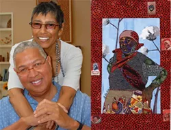 IMAGES COURTESY THE GANTT CENTER - At left, Bernard and Shirley Kinsey. Right, 'The Boss,' by Bisa Butler, is featured in the Kinsey Collection.