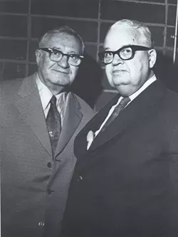 Big Jim Crockett (right) with former NWA president Sam Muchnick, 1973. - WWW.MIDATLANTICGATEWAY.COM