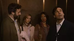 JOJO WHILDEN / ROADSIDE ATTRACTIONS - BRIDESMAIDS PART II?: Nope; despite the presence of Chris O'Dowd, Kristen Wiig, Maya Rudolph and Jon Hamm, this is actually a scene from Friends with Kids.