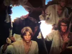 Creative Loafing film editor Matt Brunson (right) in a screen capture from the 1984 CBS miniseries Master of the Game.