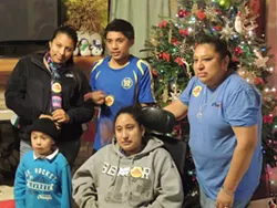 RYAN PITKIN - Jessica Sanchez surrounded by her siblings and mother. Clockwise from top left: Iovanna, Manuel, Silvia, Jessica and Israel.