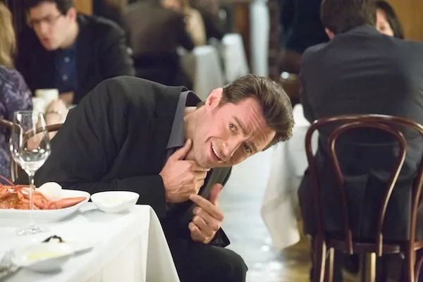 LACKING CONVICTION: The studio behind Movie 43 doesn't even have the balls to show Hugh Jackman's neck testicles in the press photos. (Photo: Relativity Media)