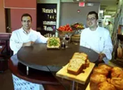 RADOK - Stratos Lambos, chef/owner (right) and Frank - Kaltsounis, pastry chef at Ilios Noche (Chef - Angelo Kaltsounis not pictured)