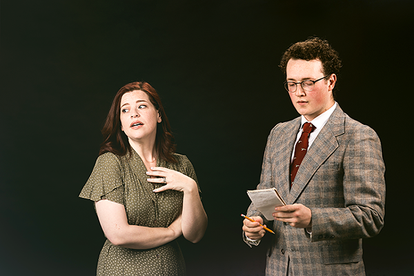 Lisa Hatt as Mollie Ralston (left) and Cole Pedigo as Detective Sergeant Trotter. - (Photos by Oxfordian Kissuth)