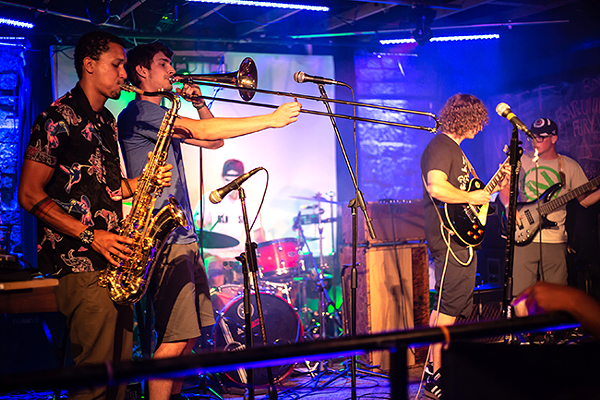 AKITA funks shit up at the Rabbit Hole: Lampercht (from left), Hamalainen, Buckley, Farnham and Ferrell. (Photo by Darnell Sanders)