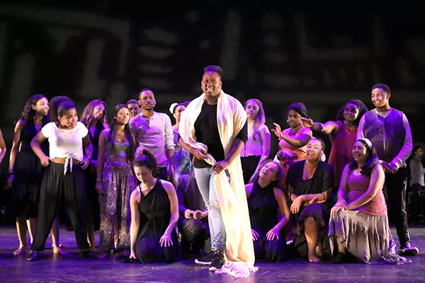 Alex Newell and the Broadway Dreams performers in 2016.