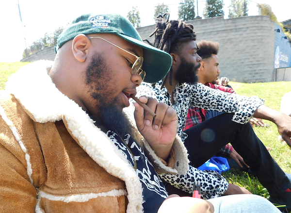 Antony "Phaze Gawd" Potts contemplates the blunt.