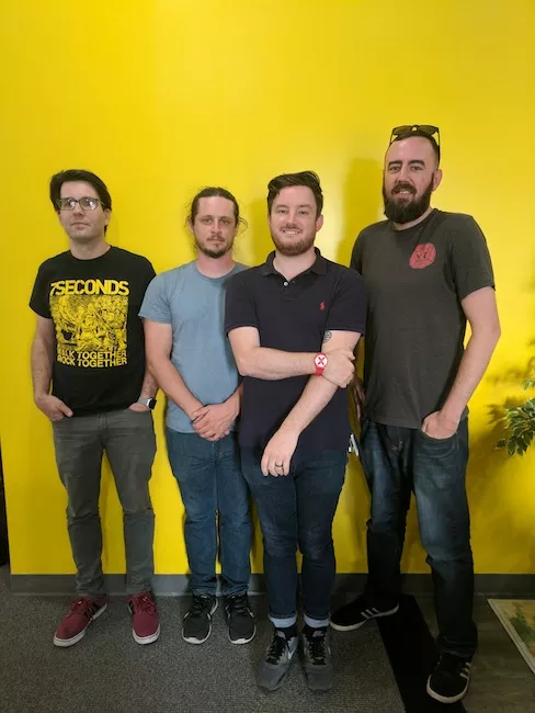 Scott Wishart (from left), Neil Mauney, Josh Robbins and Ryan Pitkin.