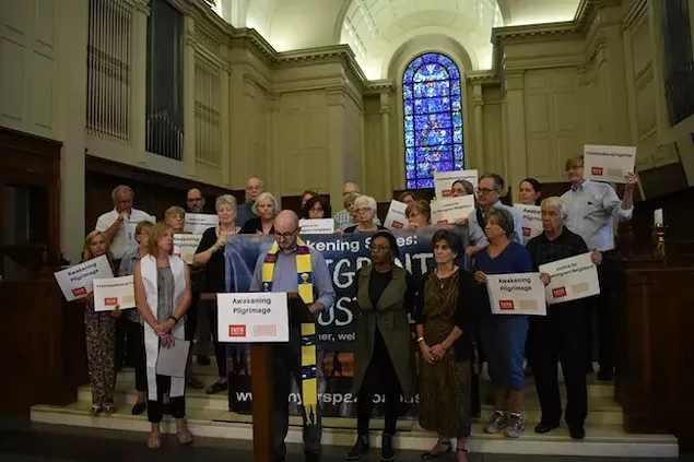A group of local church members went to Lumpkin, Georgia over the weekend to visit Stewart Detention Facility in support of immigrant detainees.