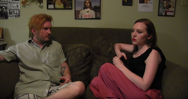Devan Penegar (left) and Camille Dalke-Rogers discuss their work in a still from their own documentary.
