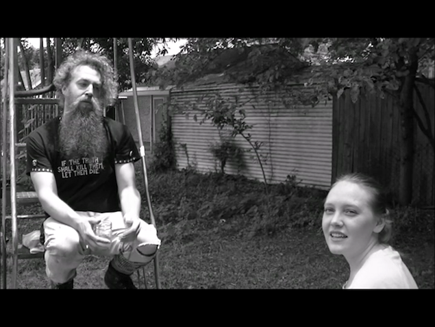 Dalke-Rogers with Andy the Doorbum, a former staple of the CLT music scene who shared his story with the filmmakers.
