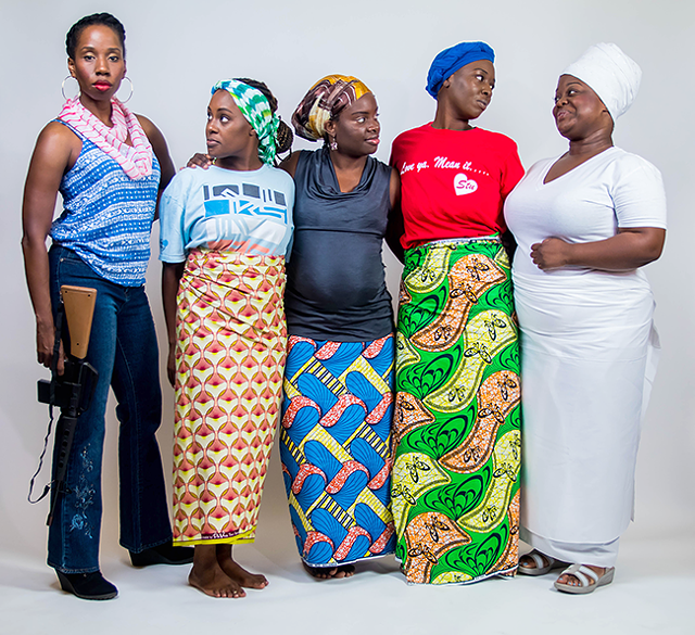 The cast of 'Eclipsed' (from left): Tracie Frank, Gbale Allen, Racquel Nadhiri, Toni Brion Oliver and Ruby Edwards. (Courtesy of Brand New Sheriff Productions)
