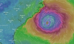 Hurricane Florence's position as of approximately 10 a.m. Thursday. (Photo Courtesy of Windy.com)
