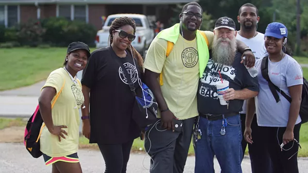 The Love Beyond Walls team during the March Against Poverty.