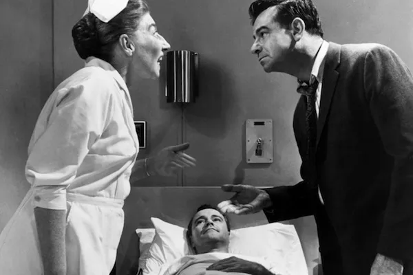 Maryesther Denver, Jack Lemmon (bottom) and Walter Matthau in The Fortune Cookie (Photo: Twilight Time)