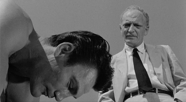 Jack Palance and Everett Sloane in The Big Knife (Photo: Arrow & MGM)