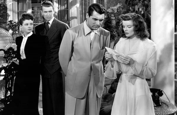 Ruth Hussey, James Stewart, Cary Grant and Katharine Hepburn in The Philadelphia Story (Photo: Criterion)