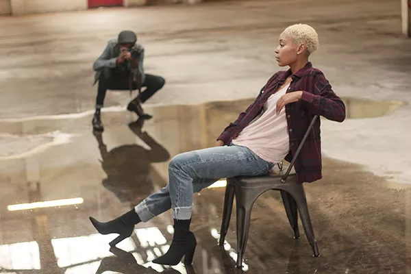 Joshua Galloway shoots Kotah Carter at the photo walk. (Photo by Carey J. King)