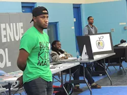 Jason Terrell [left] and Mario Javon Shaw [center] at a Profound Gentlemen event in 2015.
