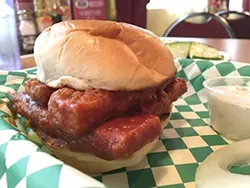 Bean Vegan's tofu finger sandwich.