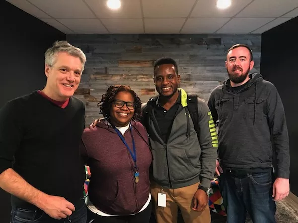 [Left to right] Mark Kemp, April Hood, Ifeanyi Ibeto and Ryan Pitkin