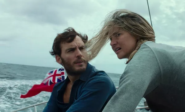 Sam Claflin and Shailene Woodley in Adrift (Photo: STX)