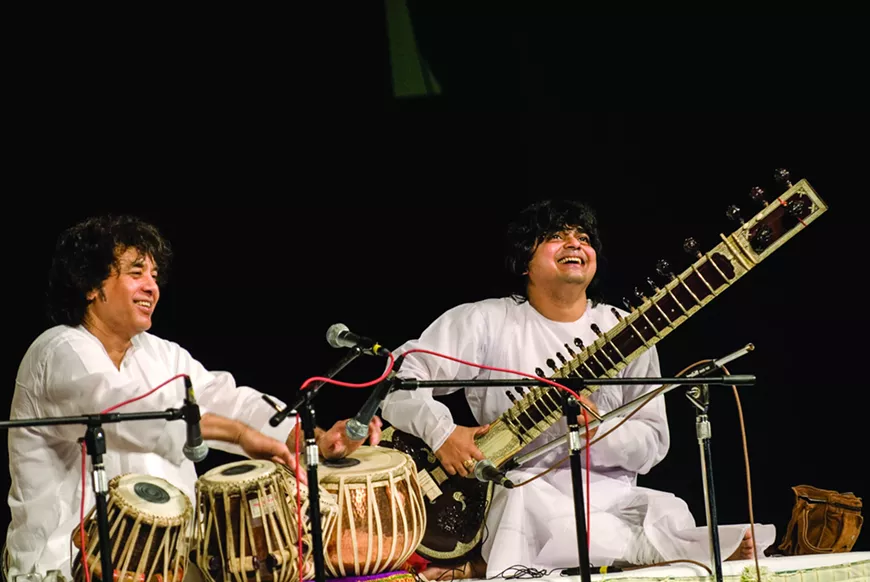 Zakir Hussain and Niladri Kumar perform at CPCC’s Halton Theater on Oct. 9.