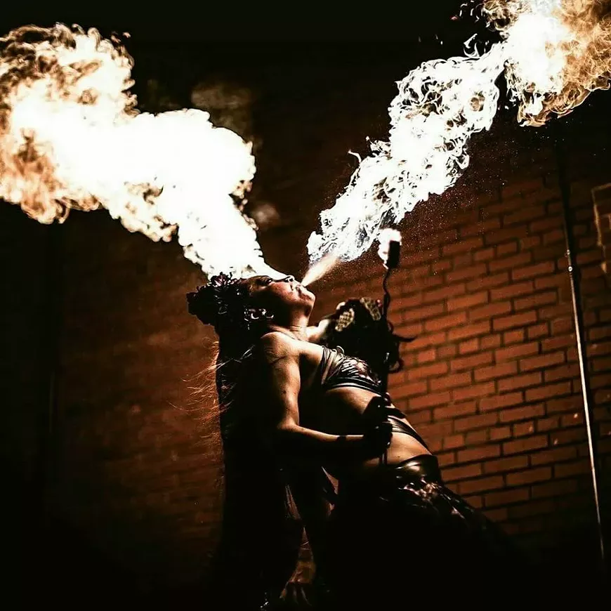 Katie Rothweiler and Sarah Hahn's 'Bloom' fires up the base. (All photos by Shaun Hollingsworth except where noted)