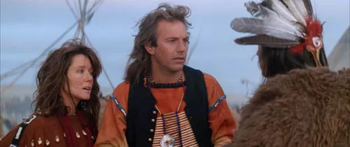 WHERE THE BUFFALO ROAM: Mary McDonnell, Kevin Costner and Graham Greene in Dances With Wolves